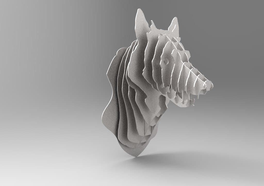 Голова волка 3D